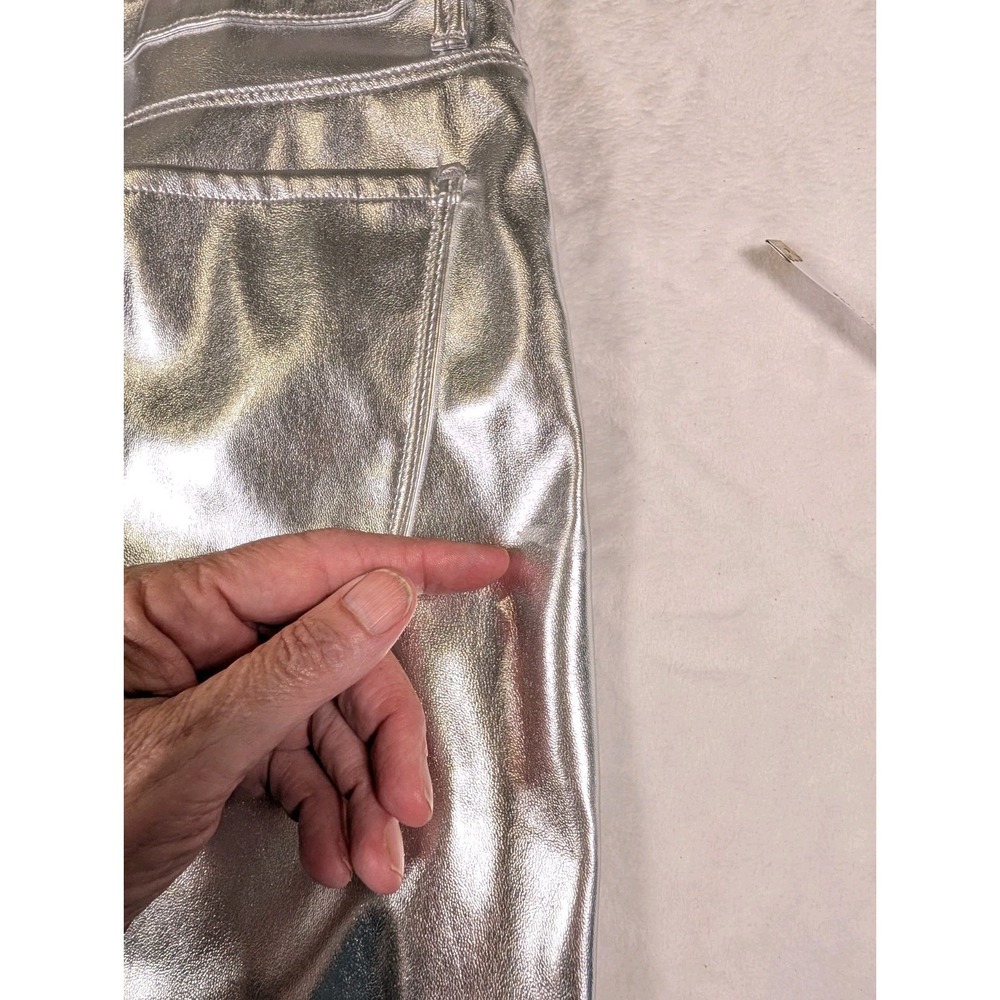 Gibson Latimer Women Silver Metallic Perfect Fit Wide Leg READ Pants Size 8 - Picture 14 of 14